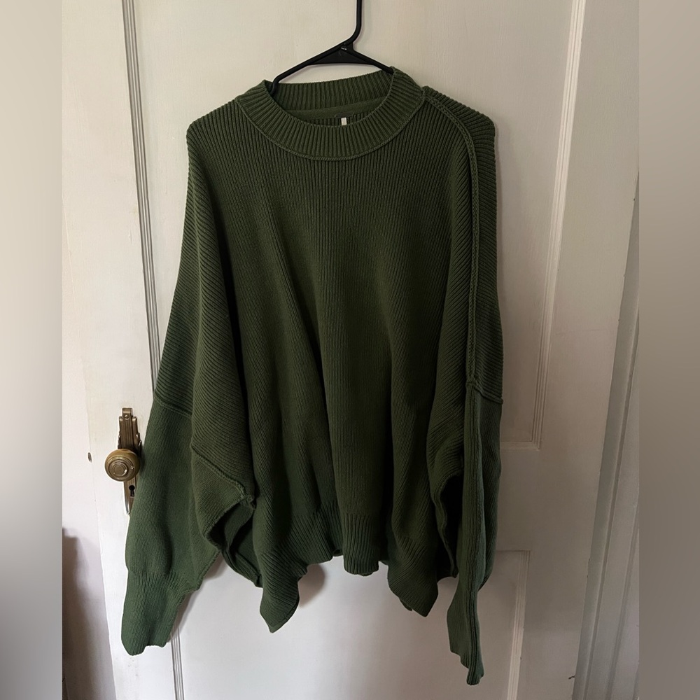 Free People Women’s Easy Street Tunic Olive Green Sweater